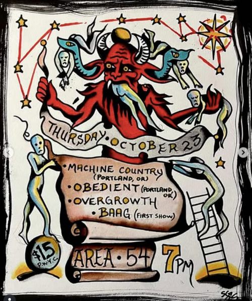 Machine Country, Obedient, Overgrowth, Baag (First Show!)