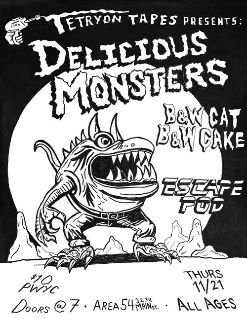 Delicious Monsters, B&W Cat / B&W Cake, Escape Pos