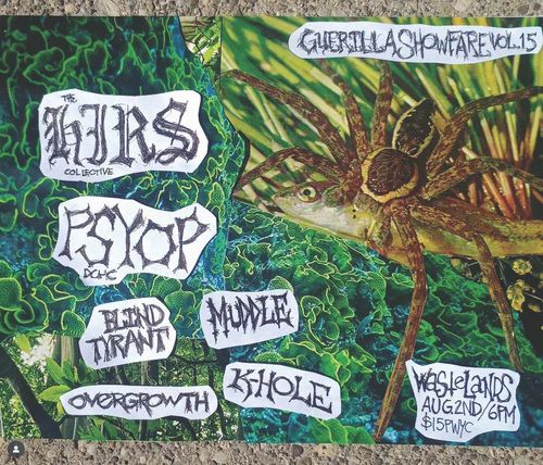 Guerilla Showfare Vol 15: The HIRS Collective, Psyop, Blind Tyrant, Muddle, Overgrowth, K-Hole