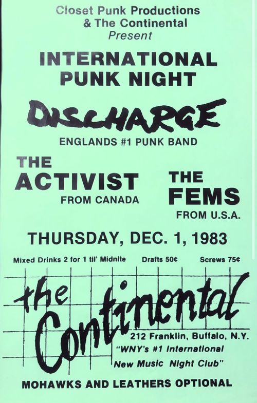 Discharge, The Activist, The Fems