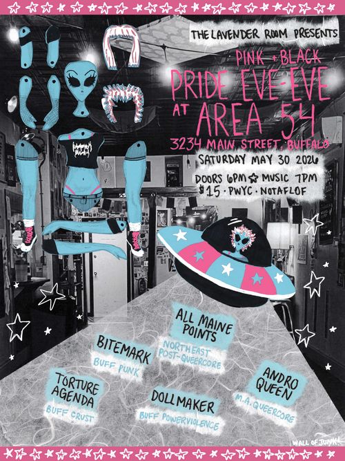 Pink n Black Punk Pride Eve Eve: Andro Queen, All Maine Points, Bitemark, Dollmaker, Torture Agenda