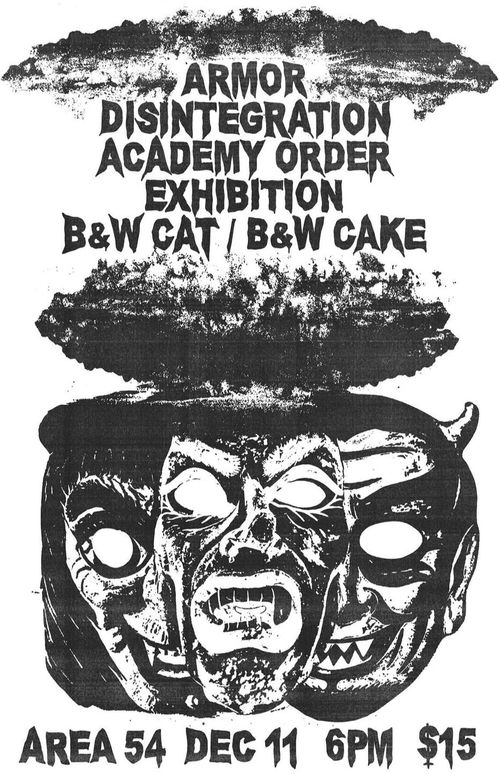 Armor, Disintegration, Academy Order, Exhibition, B&W Cat / B&W Cake