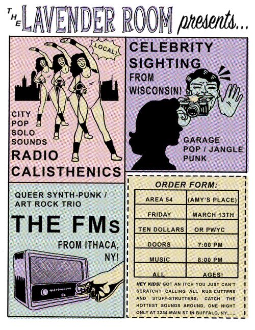 The Lavender Room Presents: Radio Calisthenics, The FMs, Celebrity Sighting