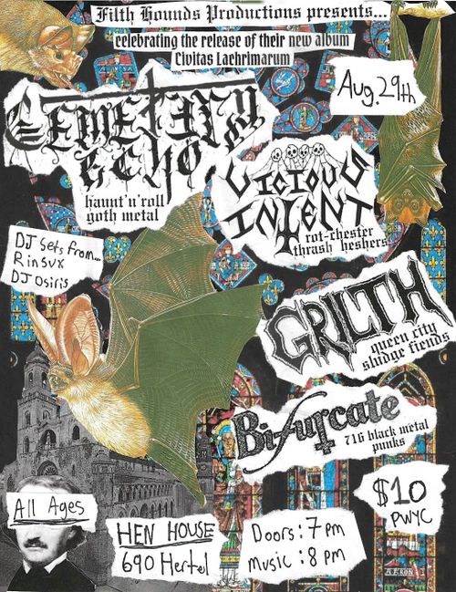 Cemetery Echo "Civitas Lachrimarum" Album Release w/ Vicious Intent, Grilth and Bifurcate